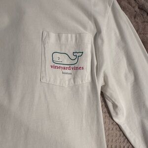 Vineyard Vines White Shirt with Whale Logo